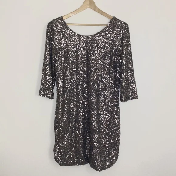 lauren conrad black sequin dress LAUREN C BLACK SEQUIN MINI DRESS NEW SIZE 8